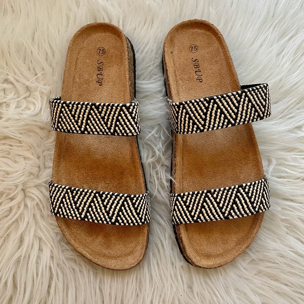 RESTOCK* Aztec Tribal Woven Banded Footbed Sandals